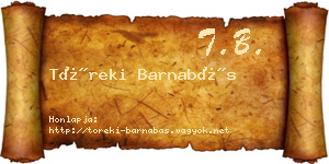 Töreki Barnabás névjegykártya